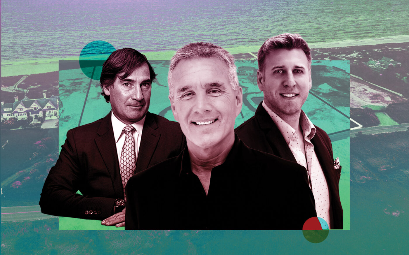 From left: Brown Harris Stevens’ Phillip O’Connell, Douglas Elliman’s Todd Bourgard, and Hedgerow Exclusive Properties co-founder Preston Kaye (Photo-illustration by Kevin Reong