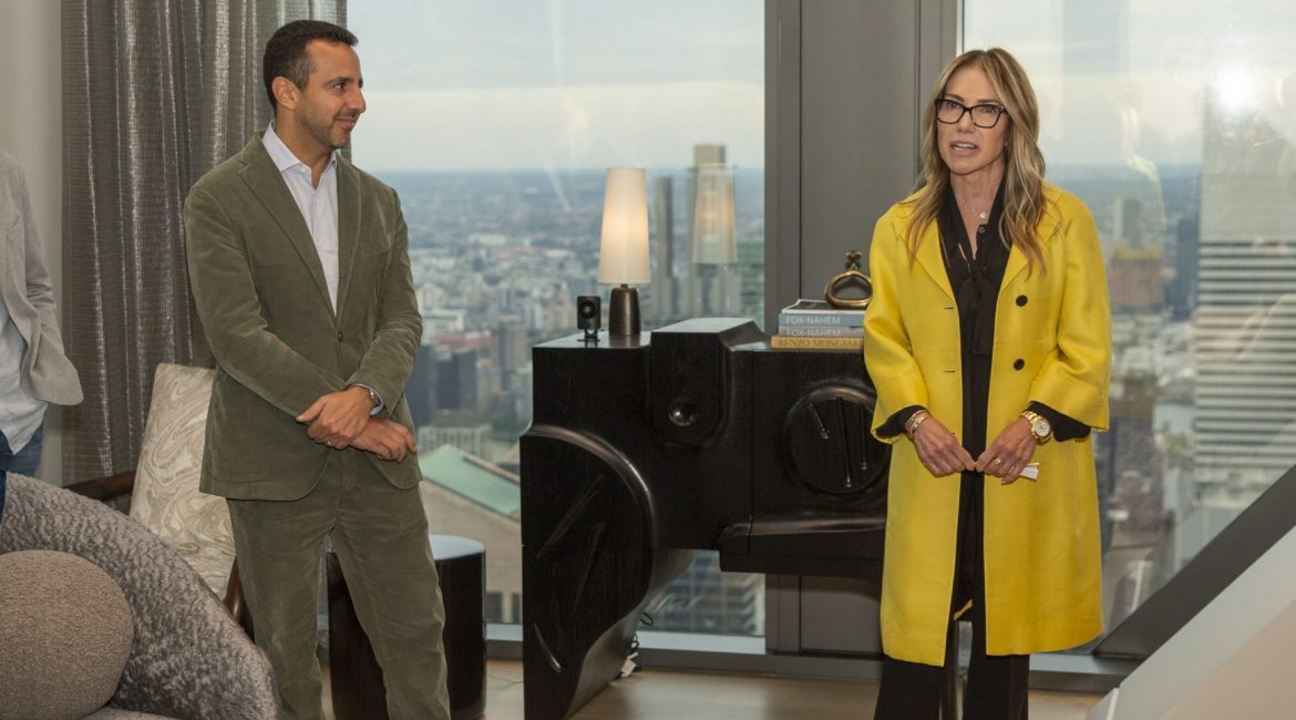 Susan de França (right) of Douglas Elliman Development Marketing and Paul Boutros of Phillips welcome guests to 53 West 53 for an exclusive preview of watches headed for the auction block in December.