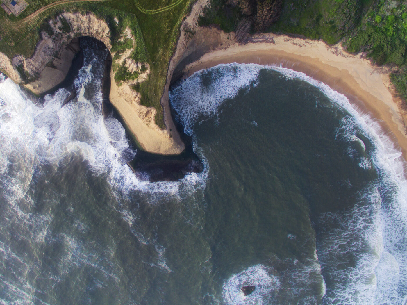 The aerial view of half moon bay, California (Getty Images)