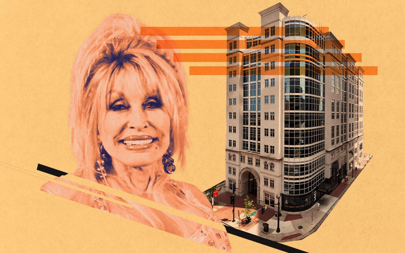Dolly Parton, 211 Commerce Street (Getty, Loopnet)