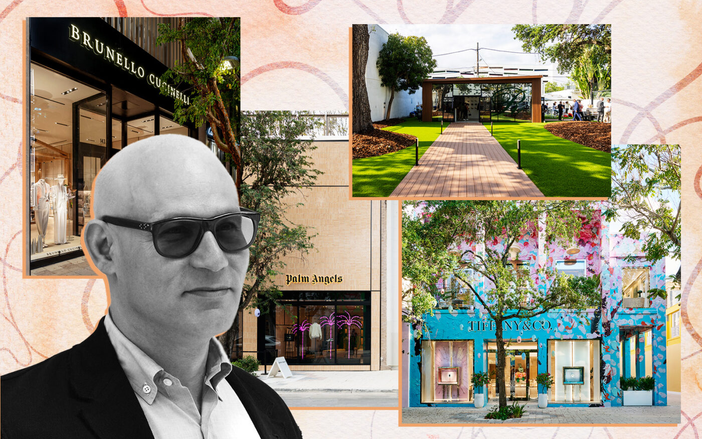 Miami Design District developer Craig Robins with Brunello Cucinelli, Palm Angels, Reserve Padel and Tiffany & Co. (Dacra, Gnazzo Group, )
