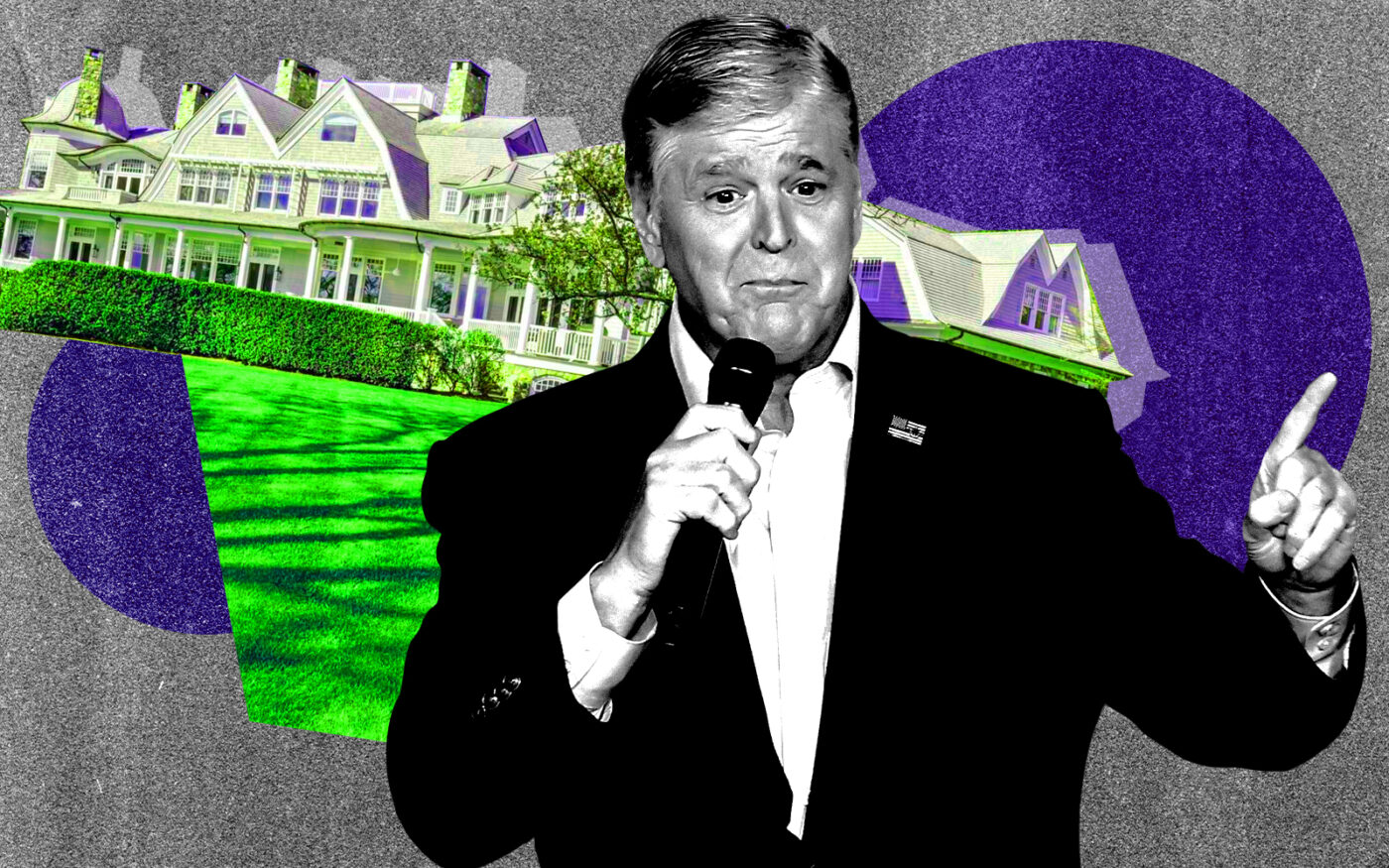 <p>A photo illustration of Sean Hannity and 406 Centre Island Road in Oyster Bay (Getty, Google Maps)</p>
