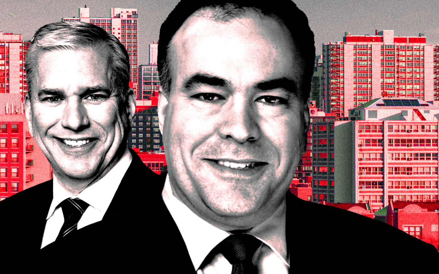 <p>A photo illustration of Cook County Commissioner Scott Britton and Cook County Assessor Fritz Kaegi (Getty, Cook County)</p>
