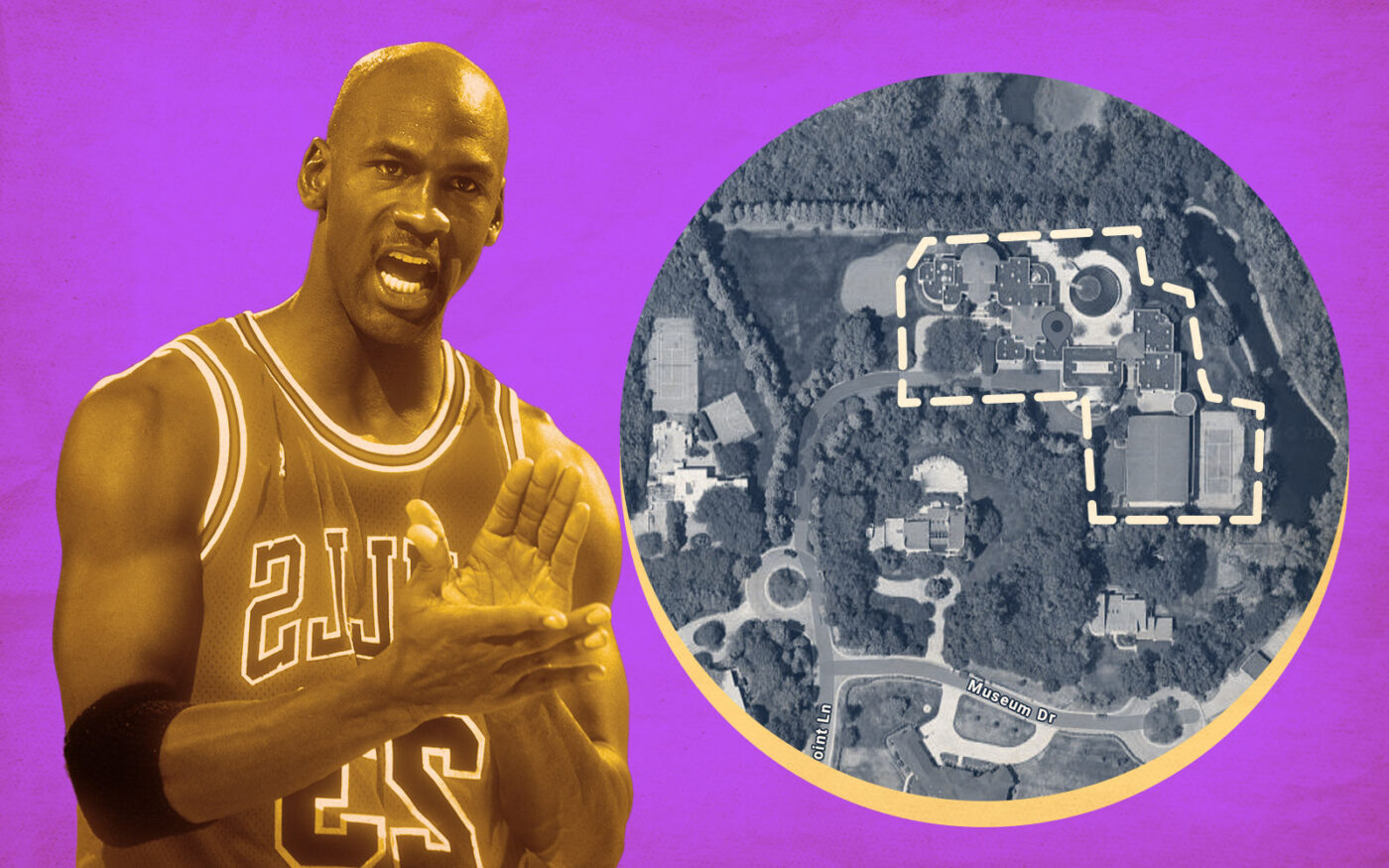 Michael Jordan; 2700 Point Lane (Getty, Google Maps)