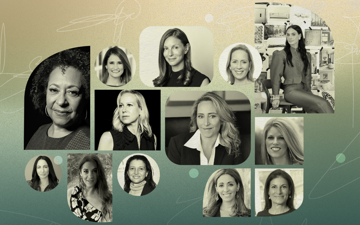 Top row: Cheryl McKissack Daniel, Christina Pappas, Nicole Kushner Meyer, Alicia Cervera Lamadrid and Danielle Naftali; Middle: Samantha Rudin Earls, Jackie Soffer and Leslie Dezer Salmon; Bottom: Saba Vahdat, Amanda Gluck, Helena Durst, Jessica Goldman Srebnick and Valerie Peltier (Photo-illustration by Paul Dilakian/The Real Deal)