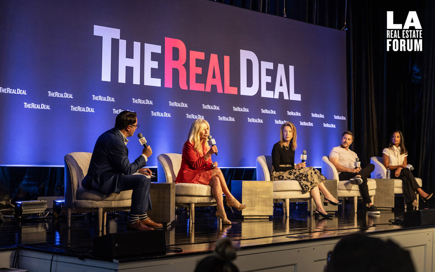 TRD's Stuart Elliott, Jones Fridman International & Associates' Sally Forster Jones, Carolwood Estates' Linda May, Christie's International Real Estate Southern California's Aaron Kirman and Coldwell Banker Realty's Kamini Lane (Photos by Paul Dilakian)