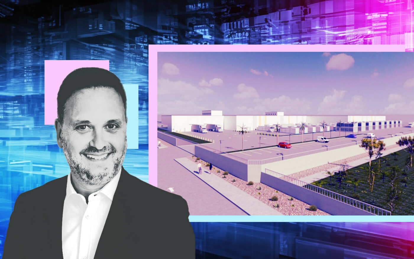 5C Data Centers' Steve Perez; rendering of  proposed data center at undisclosed address in Phoenix (Getty, CNW Group - 5C Data Centers)