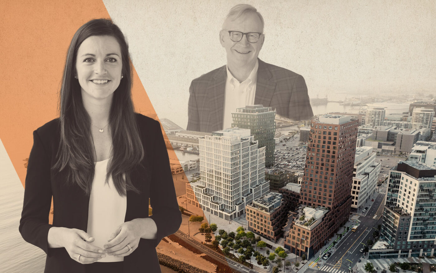 Tishman Speyer’s Maggie Kadin and Carl Shannon; Mission Rock development (Getty, Tishman Speyer, missionrock)