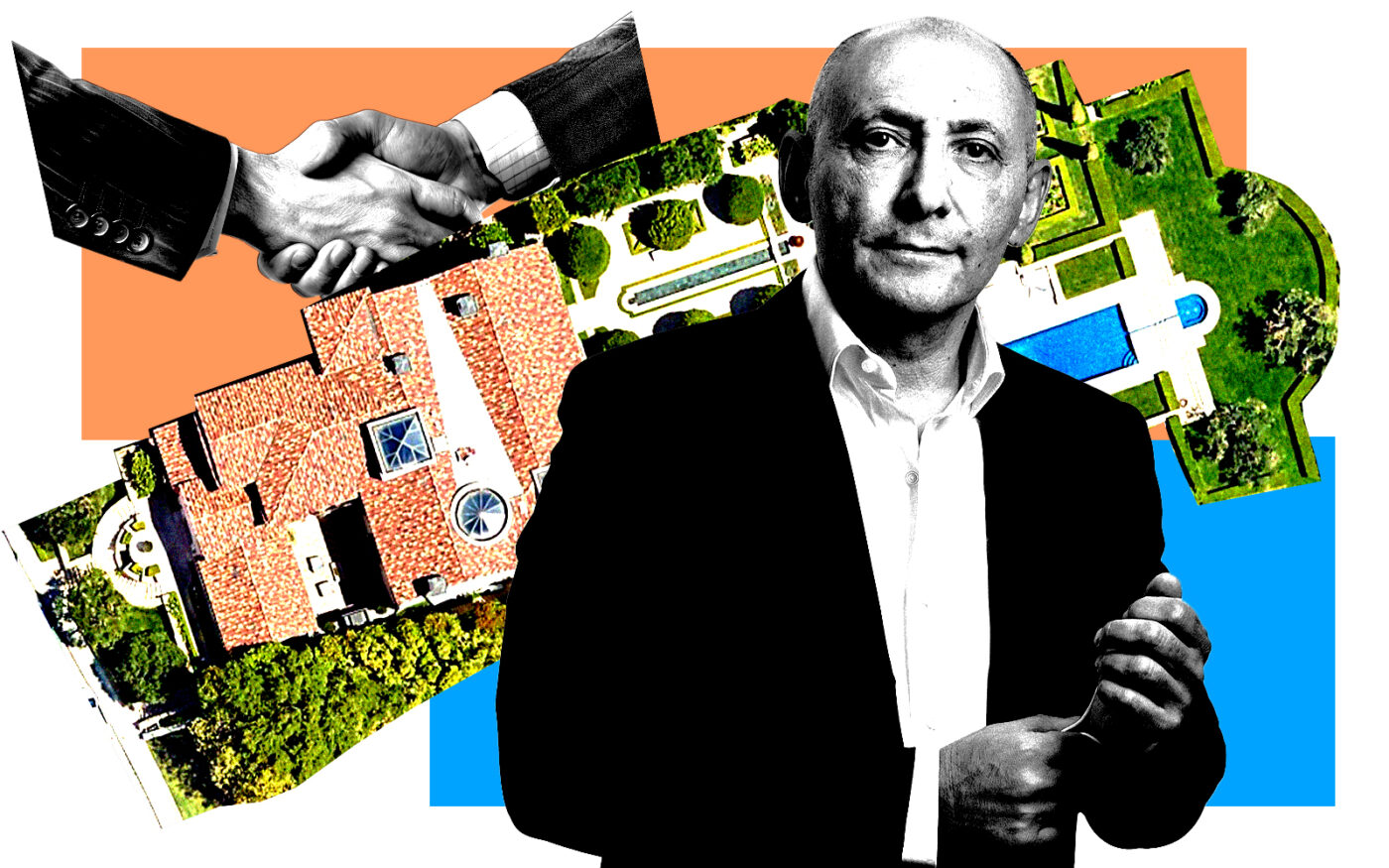 <p>A photo illustration of developer Neil Shekhter along with 2156 Stratford Circle in Bel Air Crest (Getty, Google Maps)</p>
