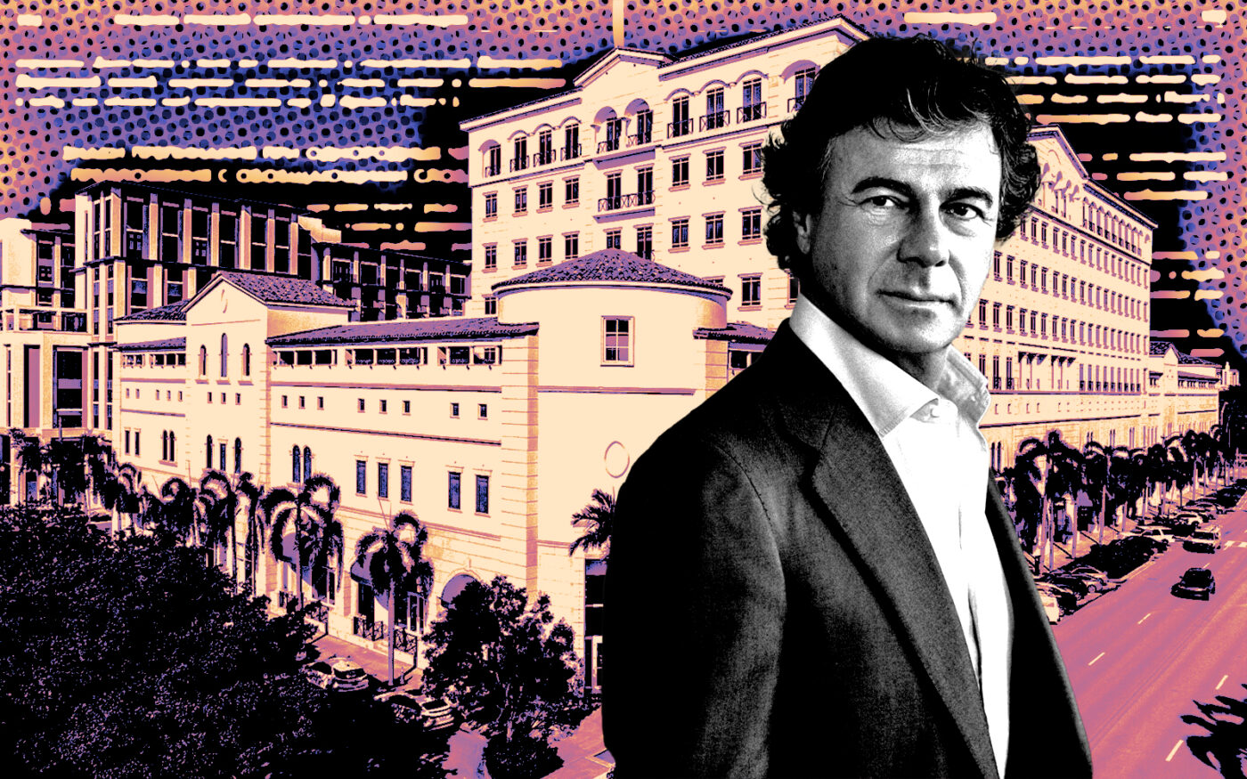 A photo illustration of CMC Group's Ugo Colombo along with 4000 Ponce de Leon Boulevard in Coral Gables (Getty, CMC Group, LoopNet)