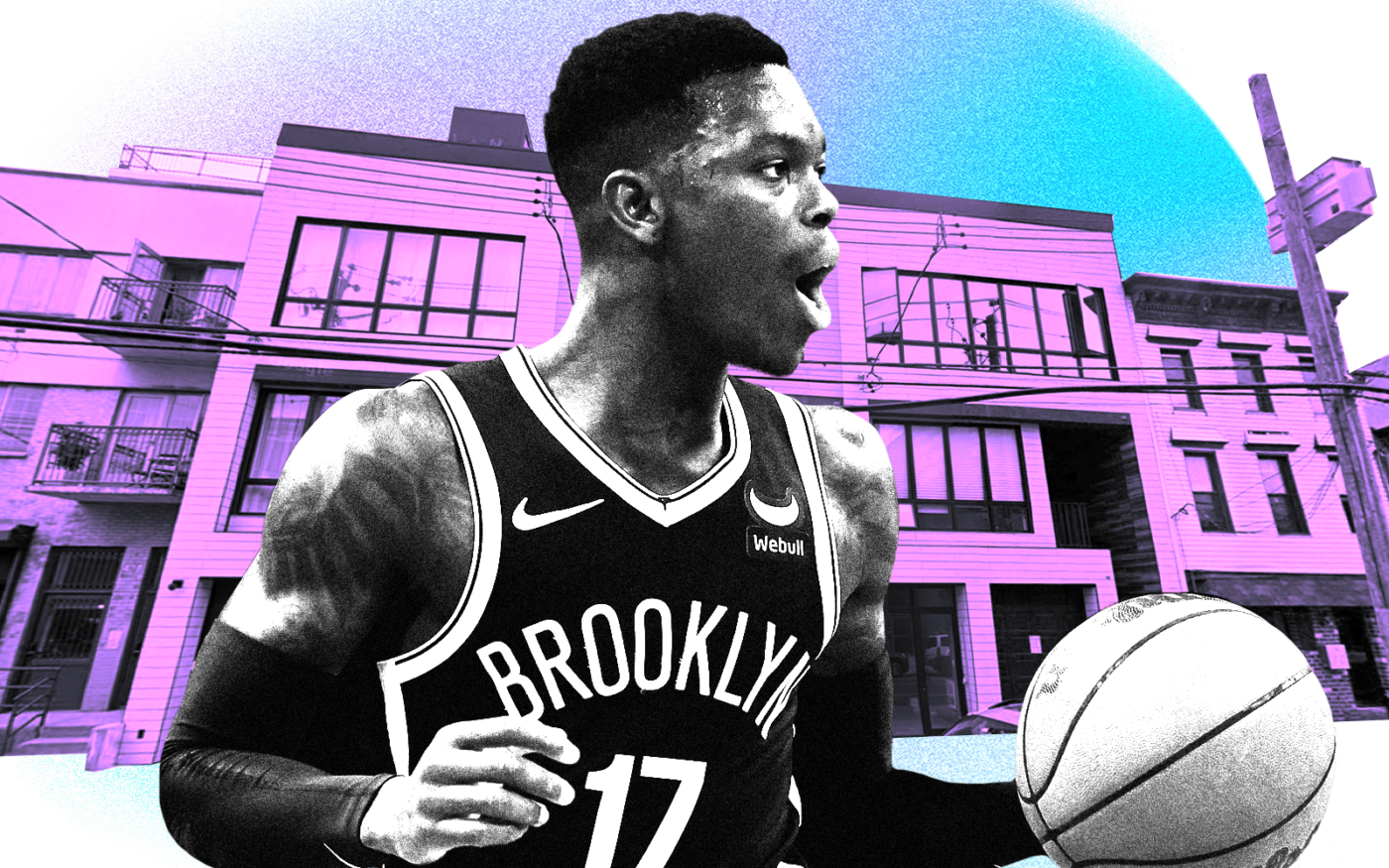 <p>A photo illustration of Brooklyn Nets player Dennis Schröder along with 440 Van Brunt Street in Brooklyn (Getty, Google Maps)</p>
