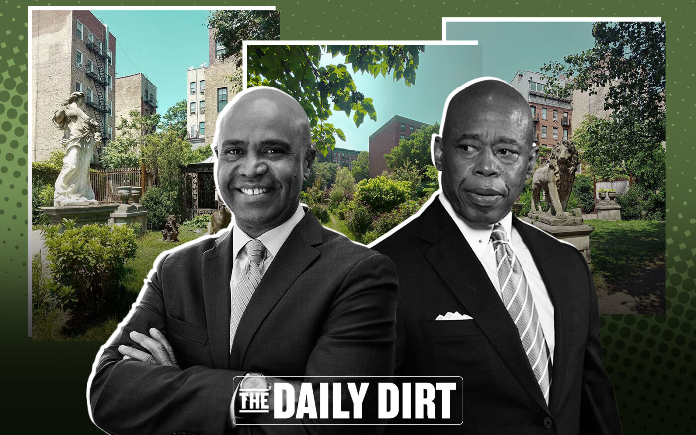 Elizabeth Street Garden with Adolfo Carrion and Eric Adams (TripAdvisor/Elizabeth Street Garden, Getty)