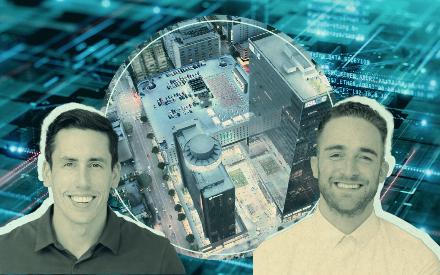 Found Real Estate's Doug Fillmore and Matt McLaughlin; rendering of The Bloc (Getty, Found Real Estate)