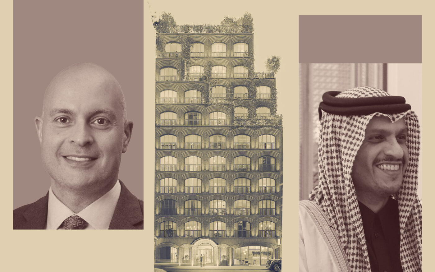 Argo Real Estates' Mark Moskowitz; 64 University Place; Qatari PM Mohammed bin Abdulrahman bin Jassim Al Thani (Getty, UK Government/CC BY 2.0/via Wikimedia Commons, Argo)