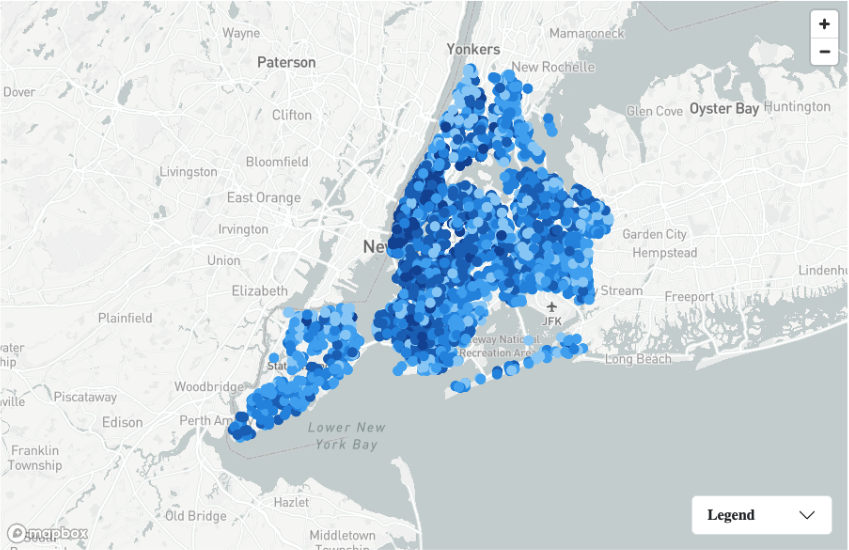 New York City Transactions Map screenshot