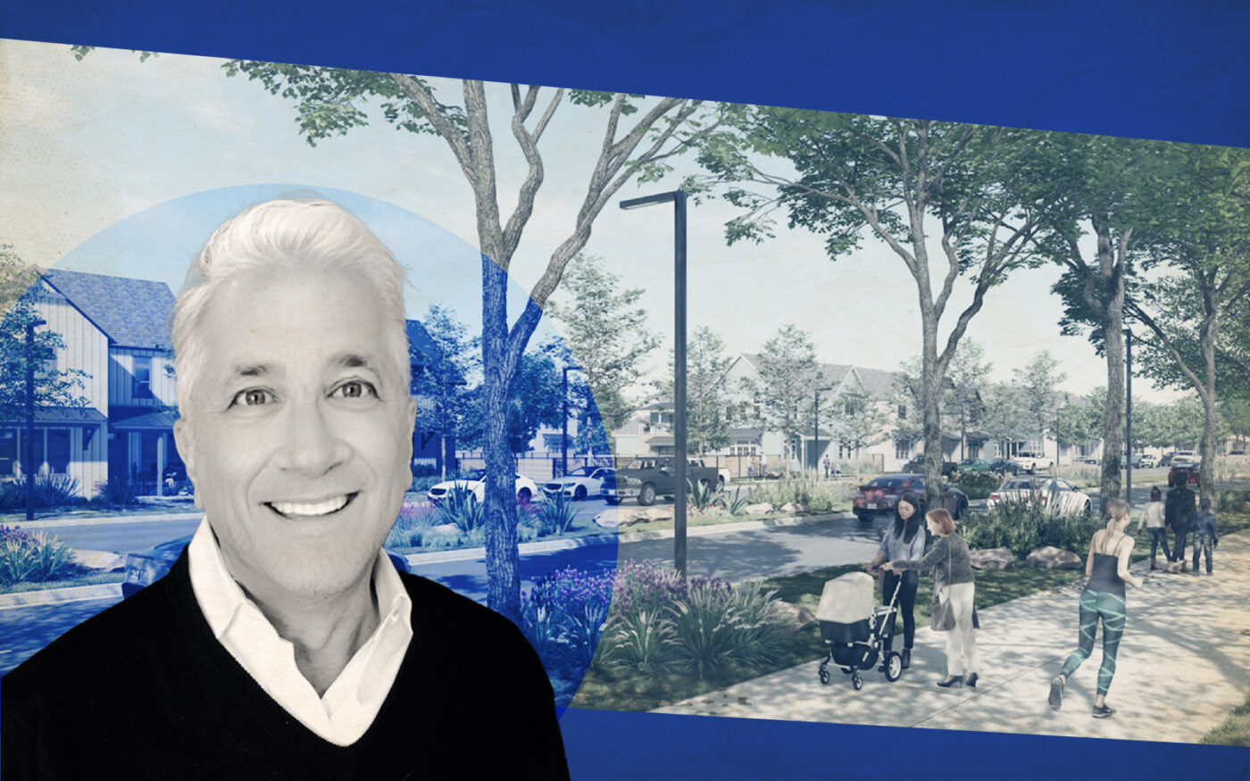 Streamline Advisory Partners’ Joel Pollack; rendering of The Grove at 1100 East Farm to Market Road 150 (Getty, Linkedin, Lionheart)