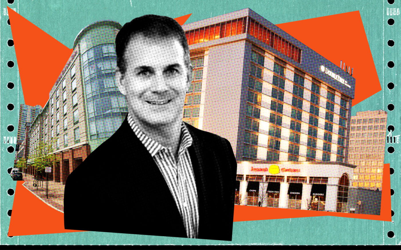 <p>A photo illustration of Magna Hospitality Group’s Robert Indeglia along with 1818 Maple Avenue in Evanston and 9599 Skokie Boulevard in Skokie (Getty, Magna Hospitality Group, Google Maps)</p>
