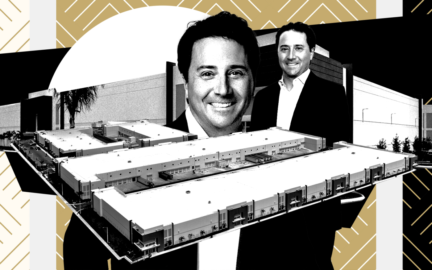 <p>A photo illustration of Ares Management’s Michael Arougheti along with Miami Midway Park at 9675 Northwest 174th Street (Getty, Ares Management, LoopNet)</p>
