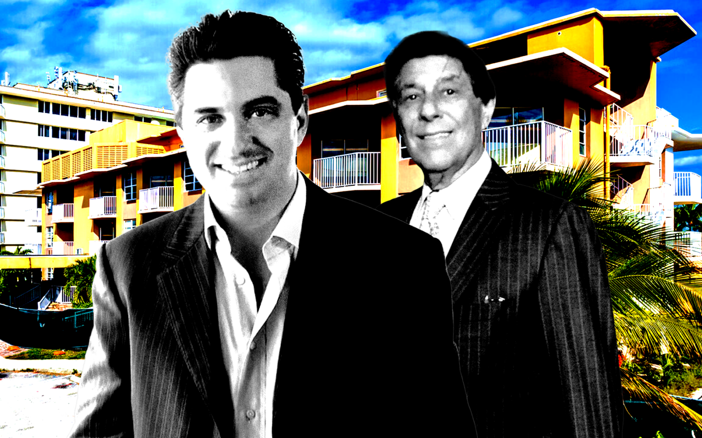 <p>From left: Diego and Alfredo Lowenstein along with 123 Ocean Avenue in Palm Beach Shores (Getty, LoopNet, Lionstone Development)</p>
