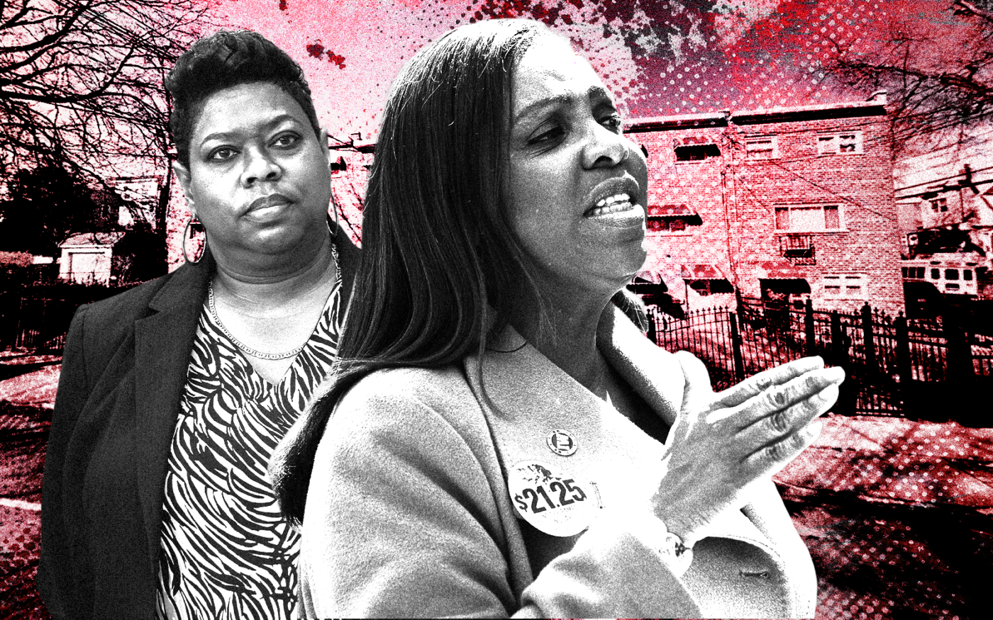 <p>From left: Bronx District Attorney Darcel Clark and New York Attorney General Letitia James along with 4169 Bronxwood Avenue in the Bronx (Getty, Google Maps)</p>
