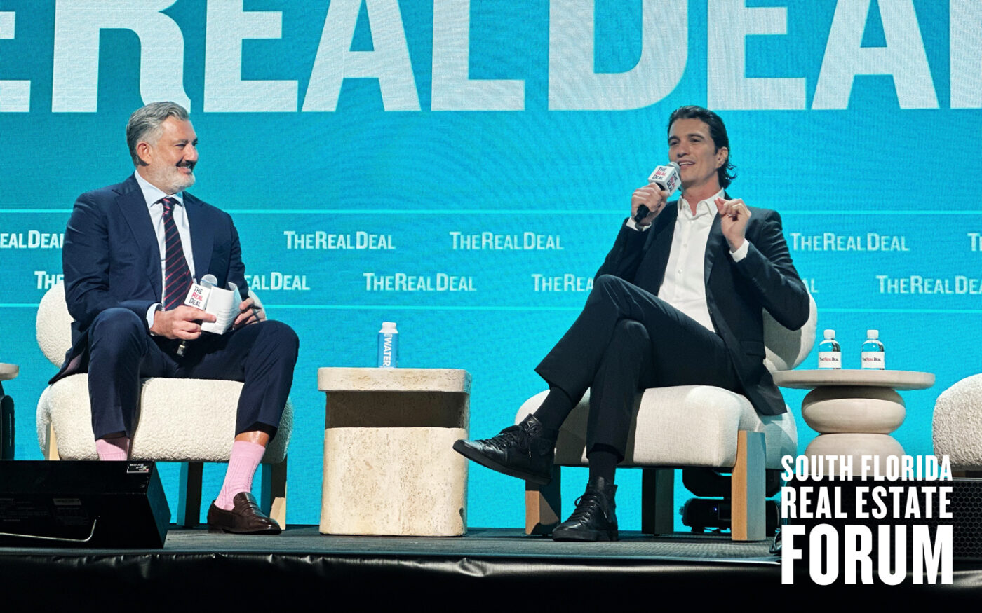 TRD publisher Amir Korangy and Flow co-founder Adam Neumann (Photo by Alexis Manrodt)