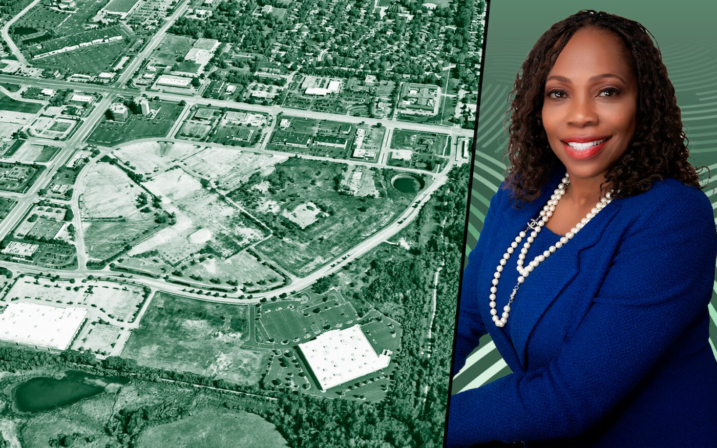 The Former Lincoln Mall and Mayor Sheila Chalmers-Currin (Google Maps, Village of Matteson)