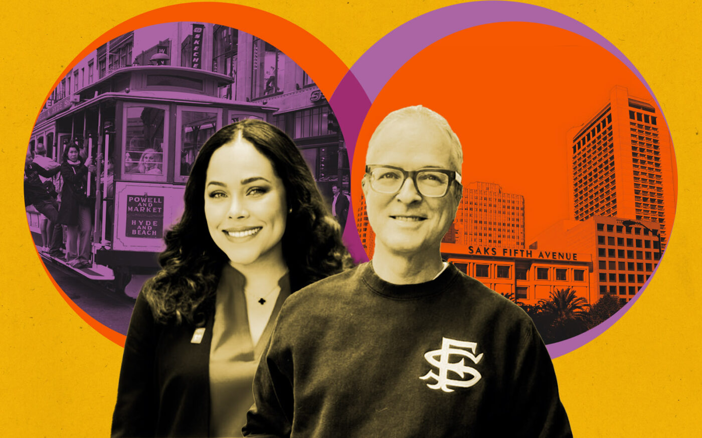 Union Square Alliance's Marisa Rodriguez; SF New Deal's Simon Bertrang (Getty, Linkedin)