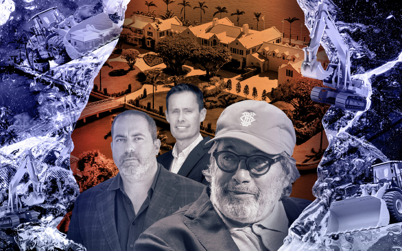 MV Group USA president Manny Angelo Varas, Beacon Hill Property Group president Matthew Martinez and Todd Glaser with 10 Tarpon Isle 10 (Photo-illustration by Kevin Rebong/The Real Deal; Tarpon Isle via Studio 910, MV Group, Beacon Hill Property Group)