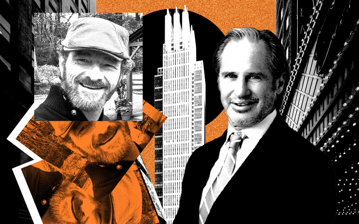 <p>Amata founder Ron Bockstahler and Xroads&#8217; David Camins along with 161 North Clark Street (Getty, LoopNet, LinkedIn)</p>
