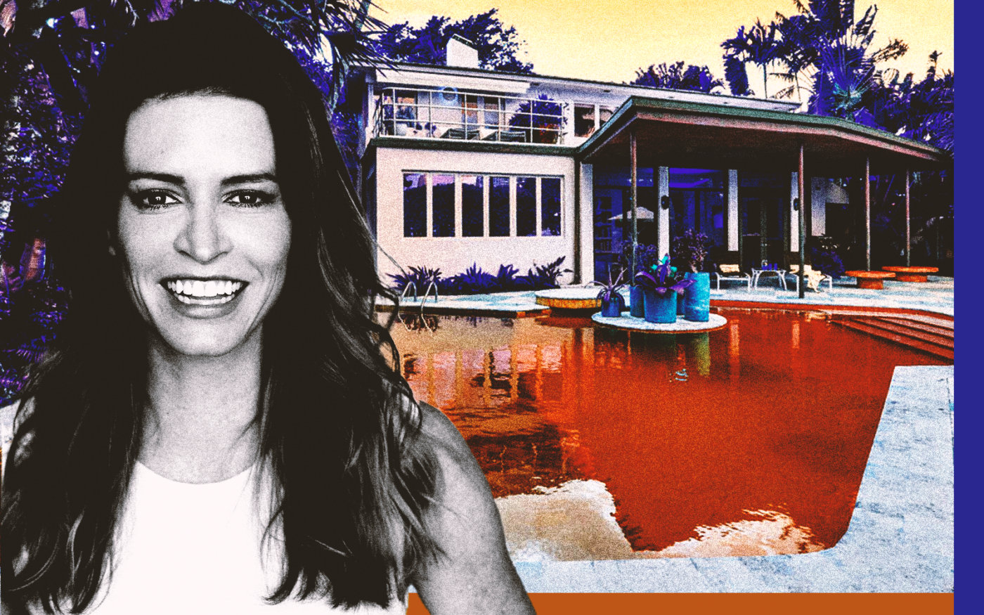 <p>A photo illustration of Vanessa Grout along with 6165 Pine Tree Drive in Miami Beach (OKO Group Real Estate)</p>
