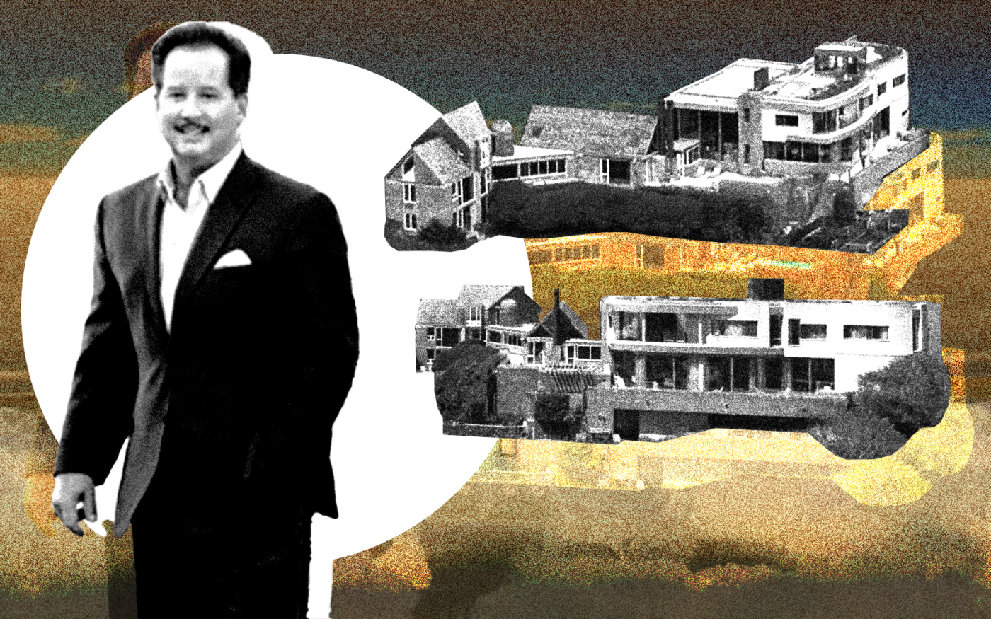 <p>A photo illustration of Corcoran&#8217;s Tim Davis along with 635 Daniels Lane in Sagaponack (Getty, Tim Davis Hamptons)</p>
