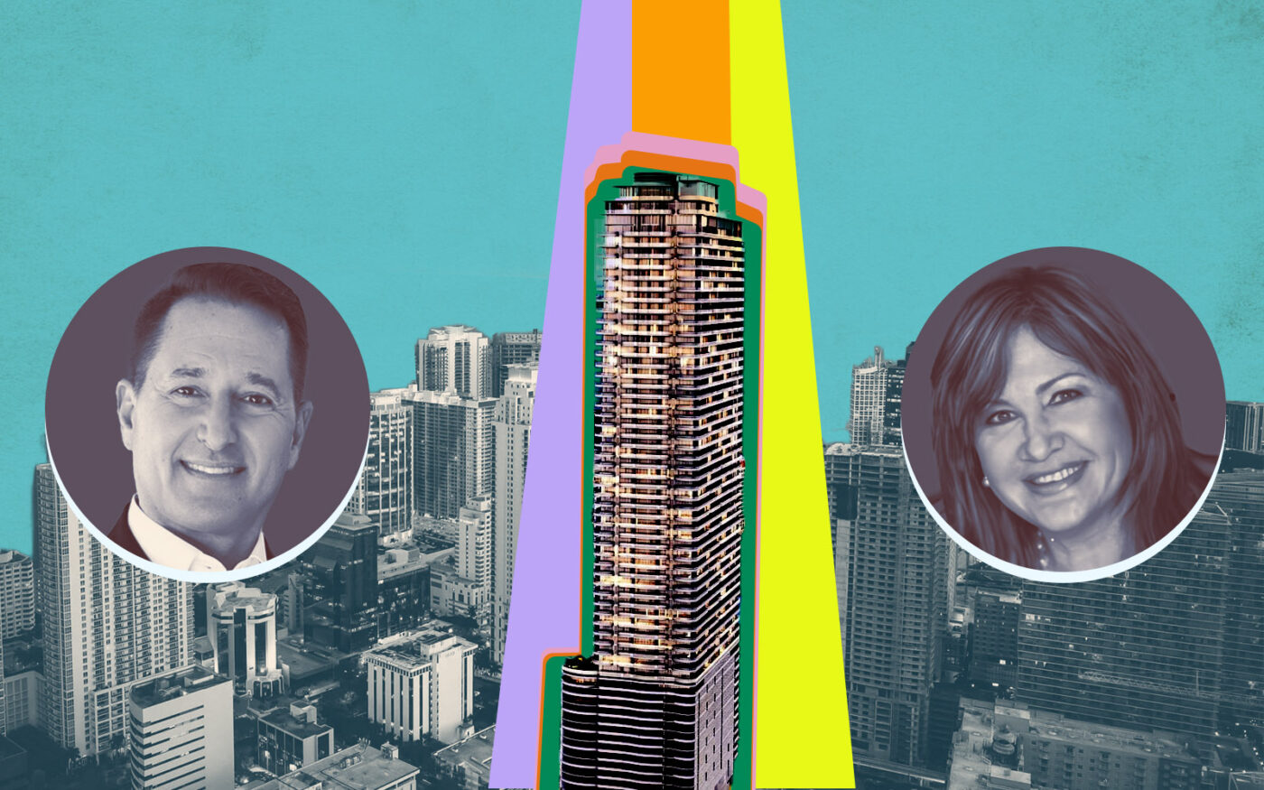 Compass' Peter Prudenzano; Brickell Flatiron, 1000 Brickell Plaza; Fortune Christie's International Real Estate's Patricia Bastidas; (Getty, flatironmiami, Compass, Fortune Christie's International Real Estate)