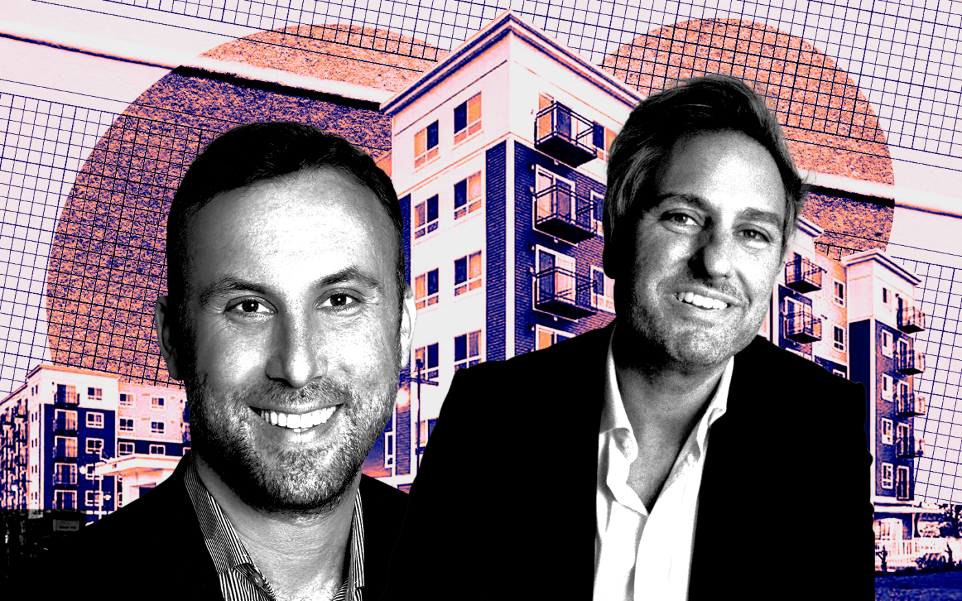 <p>A photo illustration of Hudson Valley Property Group co-founders Jason Bordainick and Andrew Cavaluzzi along with 31701 Pete von Reichbauer Way South in Federal Way (Getty, Hudson Valley Property Group)</p>
