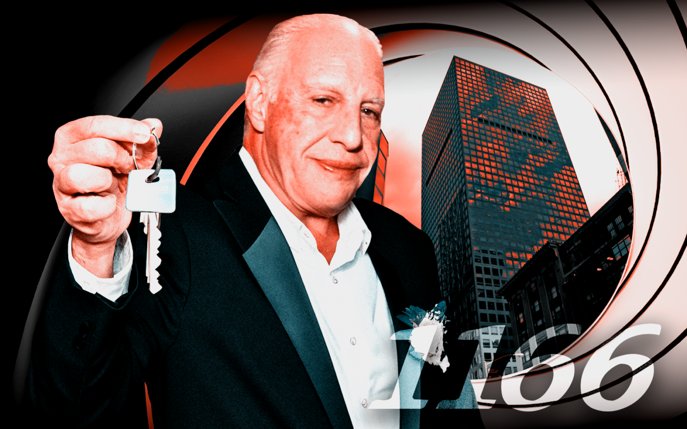 <p>A photo illustration of Edward J. Minskoff along with 1166 Avenue of the Americas, to which he will not be handing over the keys (Getty, Americasroof at English Wikipedia, CC BY-SA 3.0 &#8211; via Wikimedia Commons)</p>
