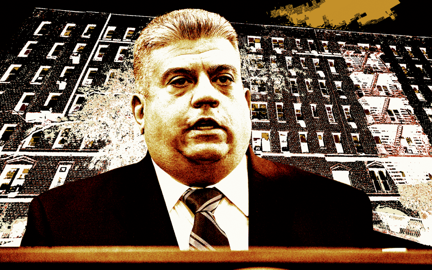 <p>A photo illustration of Brooklyn DA Eric Gonzalez along with 1800 Ocean Parkway in Brooklyn (Getty, Google Maps)</p>
