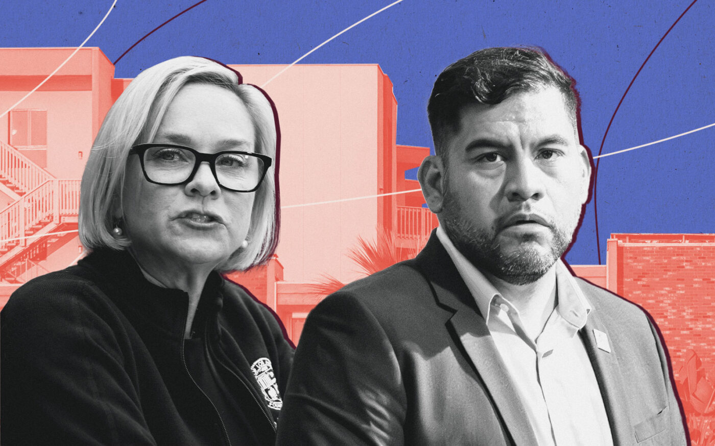 Councilmembers Traci Park and Hugo Soto-Martinez (Illustration by The Real Deal with Getty)