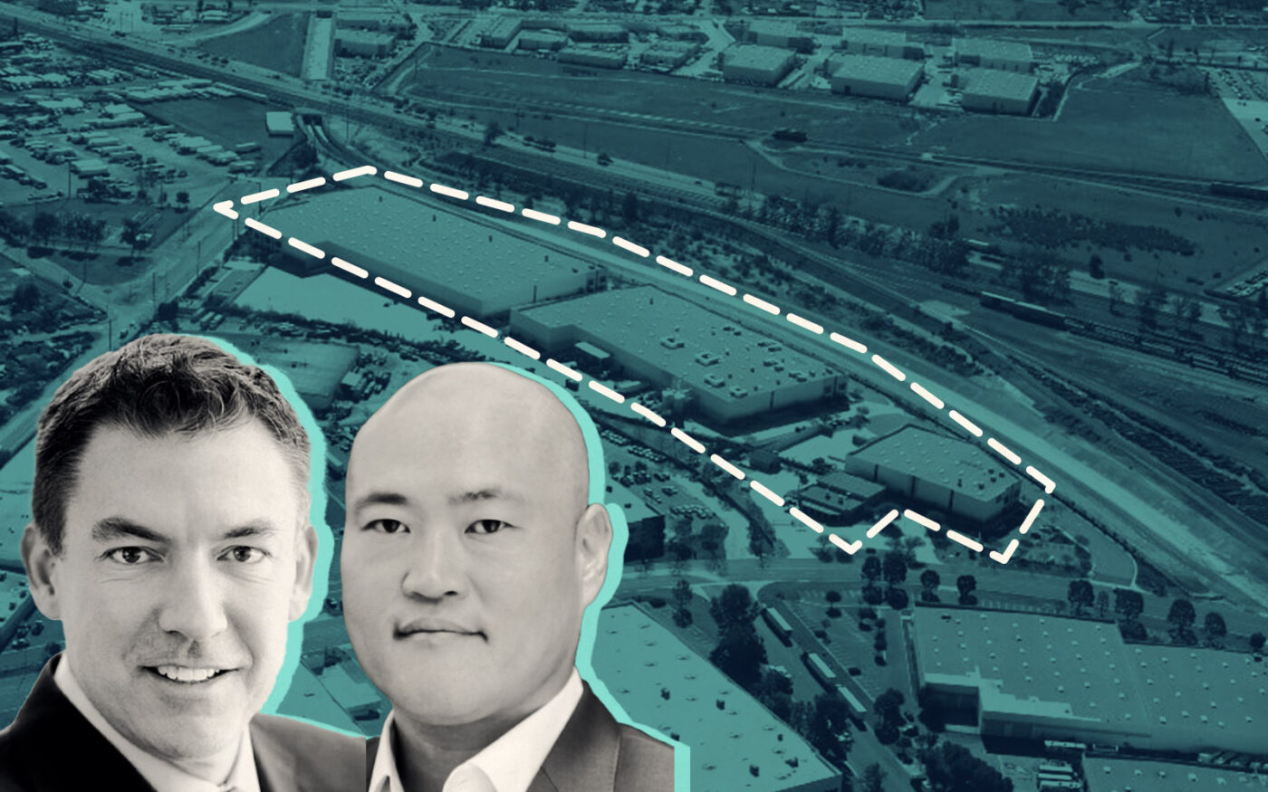 Miramar Capital's Paul Fuhrman and Jae Yi; Serrano Industrial Park (Getty, CBRE, Miramar Capital)