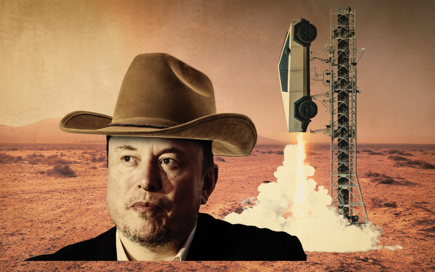 SpaceX’s Elon Musk (Photo-Illustration by Kevin Cifuentes/The Real Deal; Getty Images)