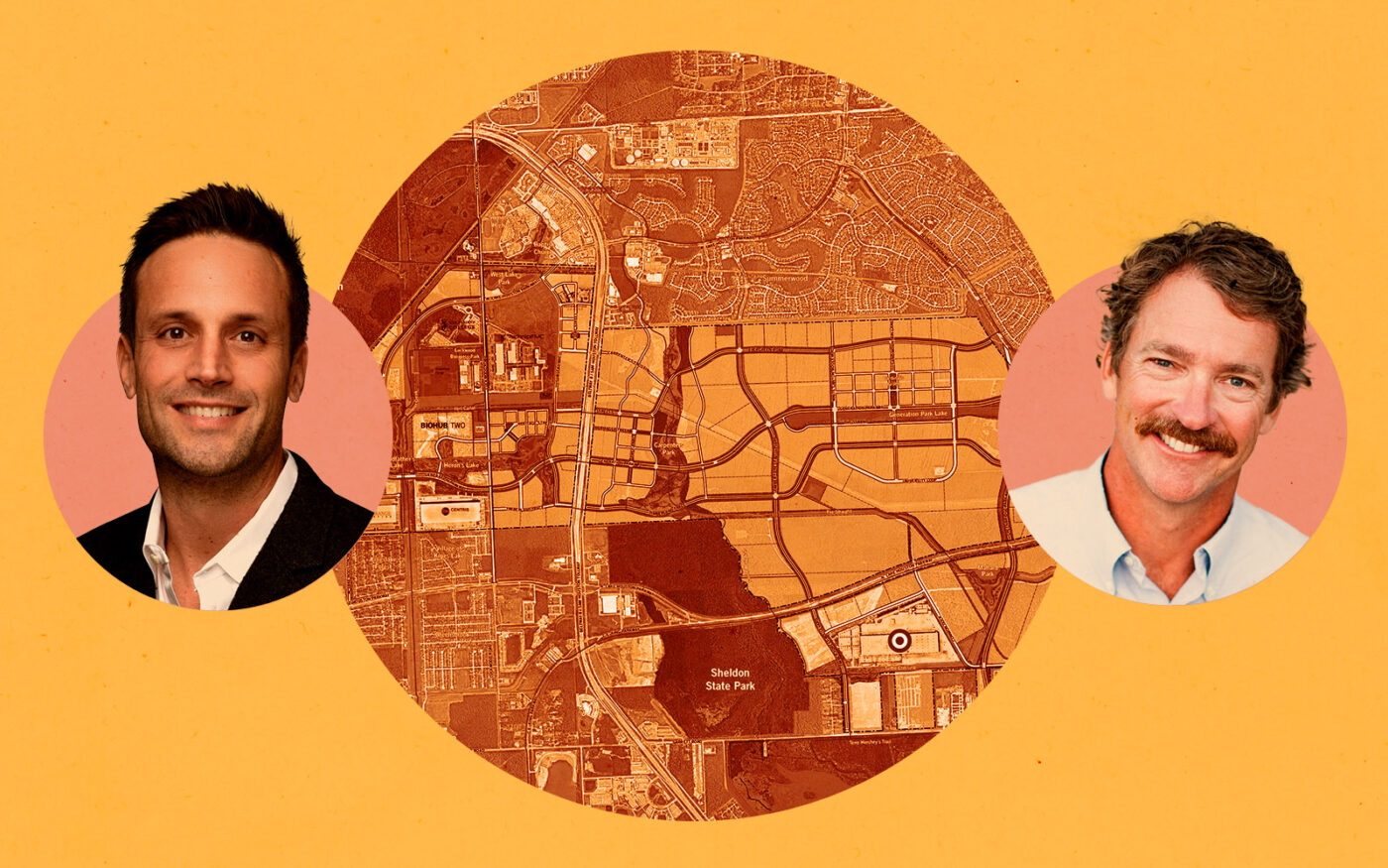 LivBrook's Matt Wilson, McCord's Ryan McCord and illustrated master plan of Generation Park (Getty, mccord, generationpark, livbrook)