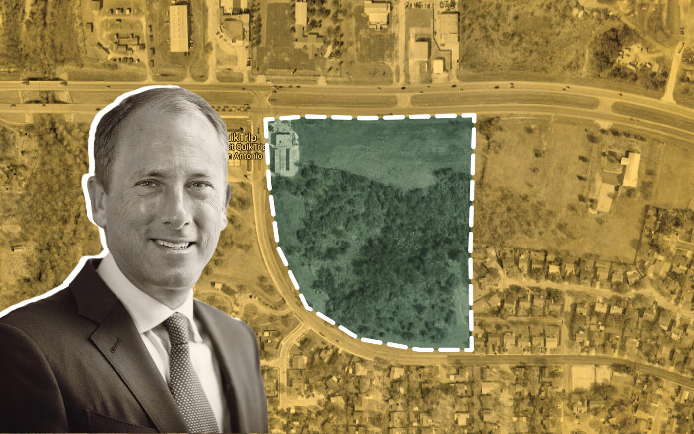 NRP Group CEO David Heller with area to develop $91.6 million affordable apartment complex on San Antonio’s East Side (Getty, NRP Group)