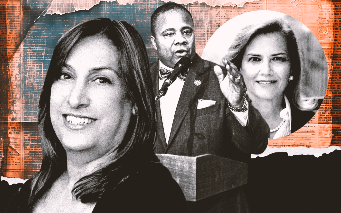 A photo illustration of Cushman & Wakefield executive Diana Boutross, Deputy Commissioner for Real Estate at the Department of Citywide Administrative Services  Jesse Hamilton and JRT Realty CEO Jodi Pulice (Getty, Cushman & Wakefield, JRT Realty)