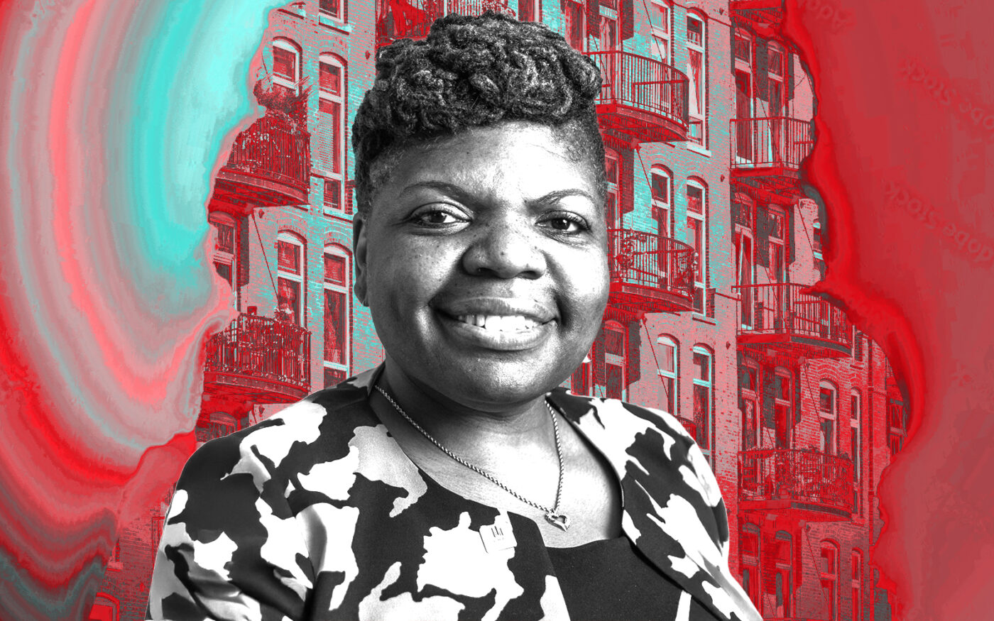 <p>A photo illustration of Chicago Housing Authority&#8217;s Angela Hurlock (Getty, Facebook/Chicago Housing Authority)</p>
