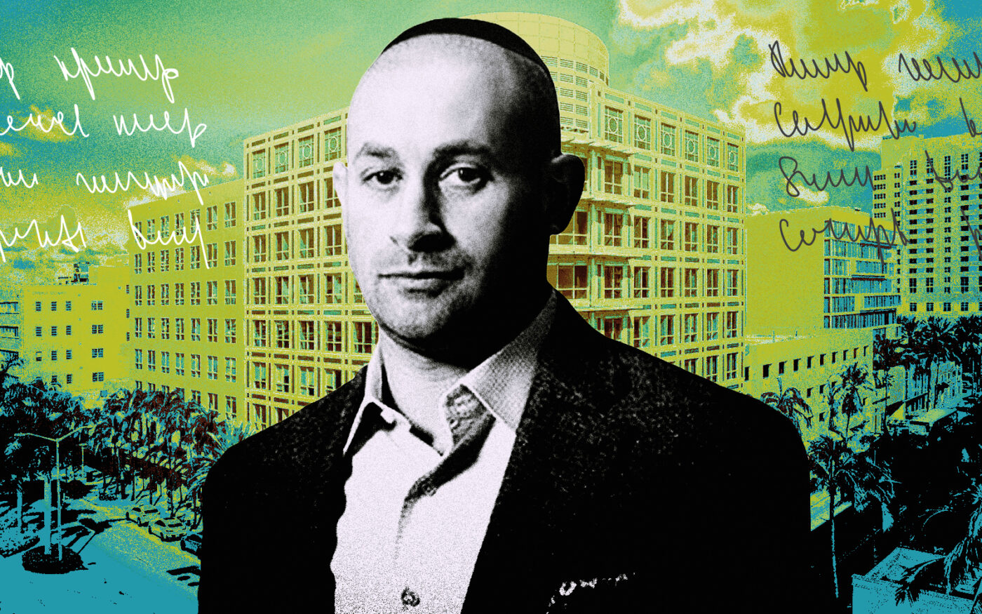 <p>A photo illustration of Nightingale CEO Elie Schwartz along with Lincoln Place at 1601 Washington Avenue (Getty, Nightingale)</p>
