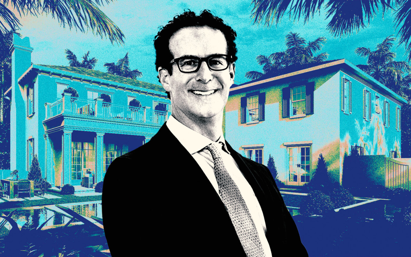 <p>Marathon Asset Management CEO Bruce Richards along with a rendering of 1090 South Ocean Boulevard in Palm Beach (Getty, Marathon Asset Management, Premier Estate Properties)</p>
