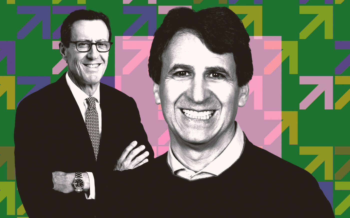 <p>A photo illustration of Bridge Investment Group executive chair Bob Morse and Apollo Global Management CEO Marc Rowan (Getty, Bridge Investment Group, Apollo Global Management)</p>
