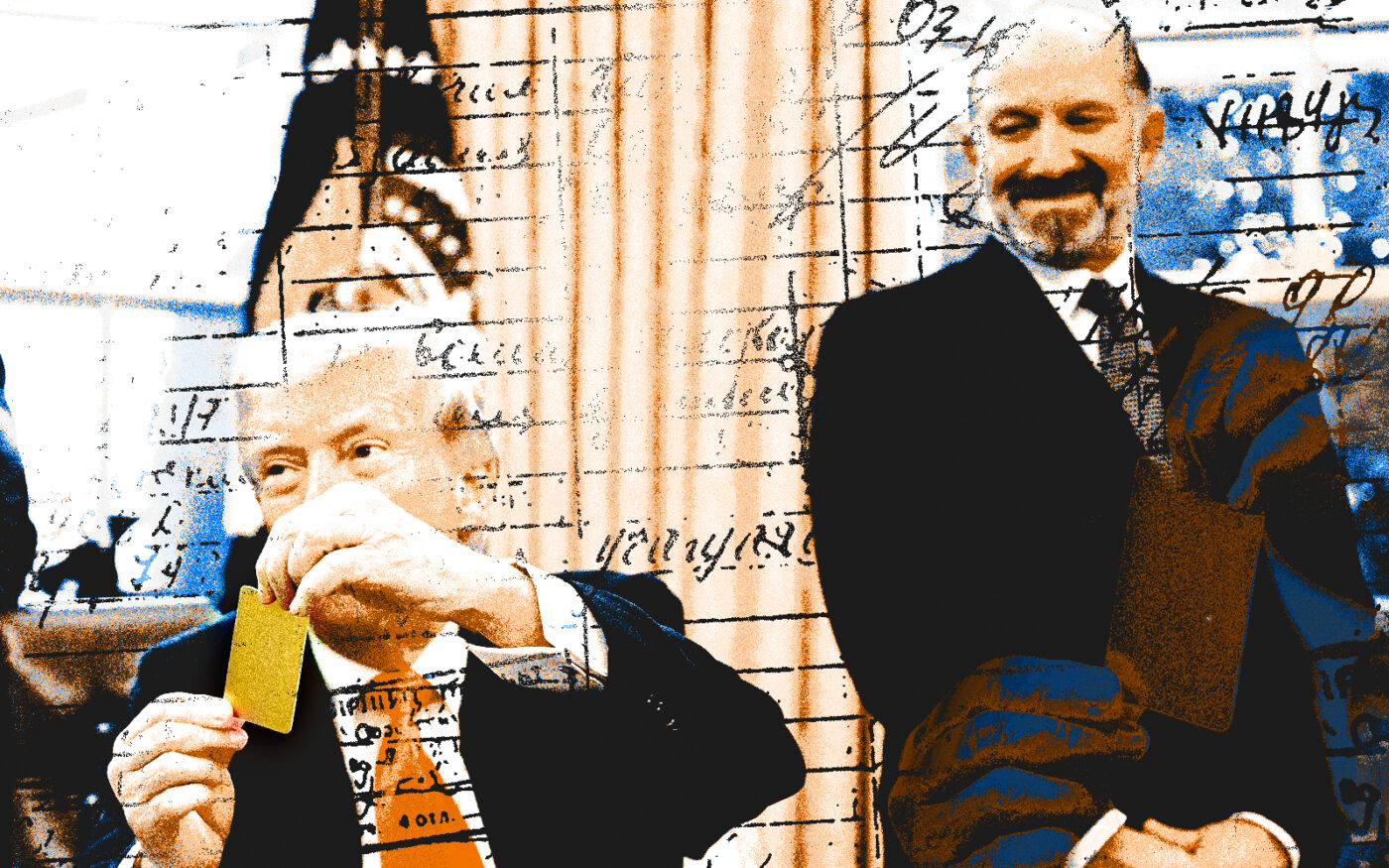 <p>President Donald Trump and Howard Lutnick (Photo Illustration by Steven Dilakian for The Real Deal with Getty)</p>
