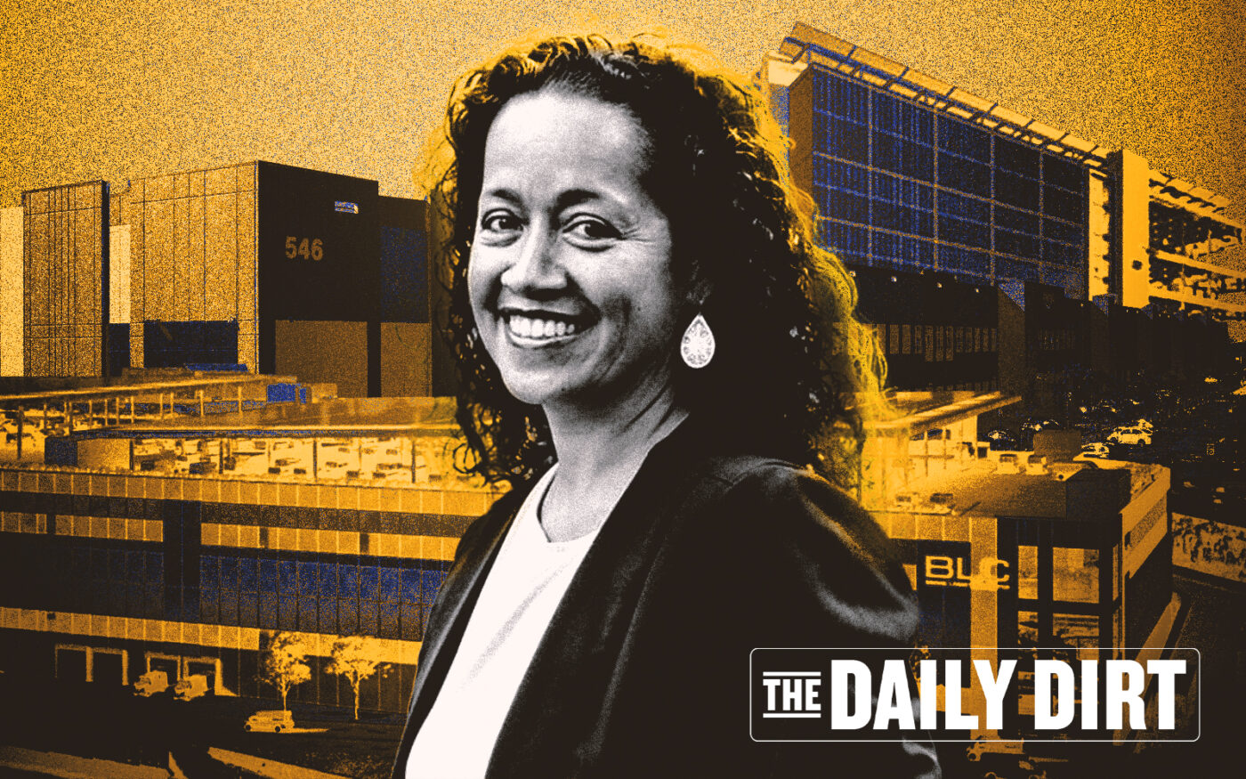 <p>A photo illustration of Council Member Alexa Avilés along with 586 Gulf Avenue on Staten Island, the Bronx Logistics Center at 980 East 149th Street in the Bronx and 28-90 Review Avenue in Long Island City, Queens (Getty, Google Maps, LoopNet, JLL, Facebook/Alexa Avilés)</p>
