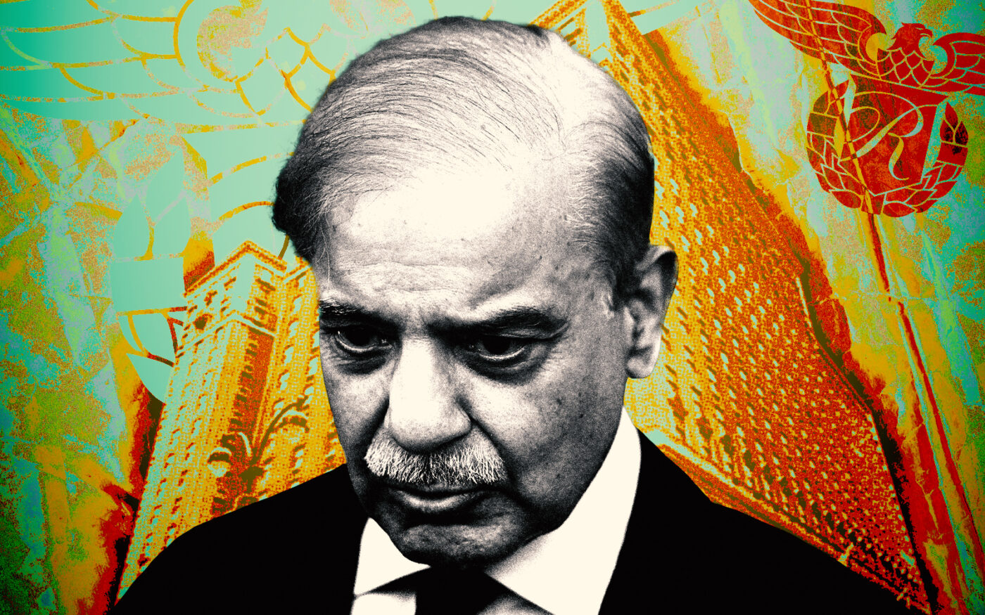 A photo illustration of Prime Minister of Pakistan Shehbaz Sharif along with the Roosevelt Hotel at 45 East 45th Street (Getty, Google Maps, Roosevelt Hotel)