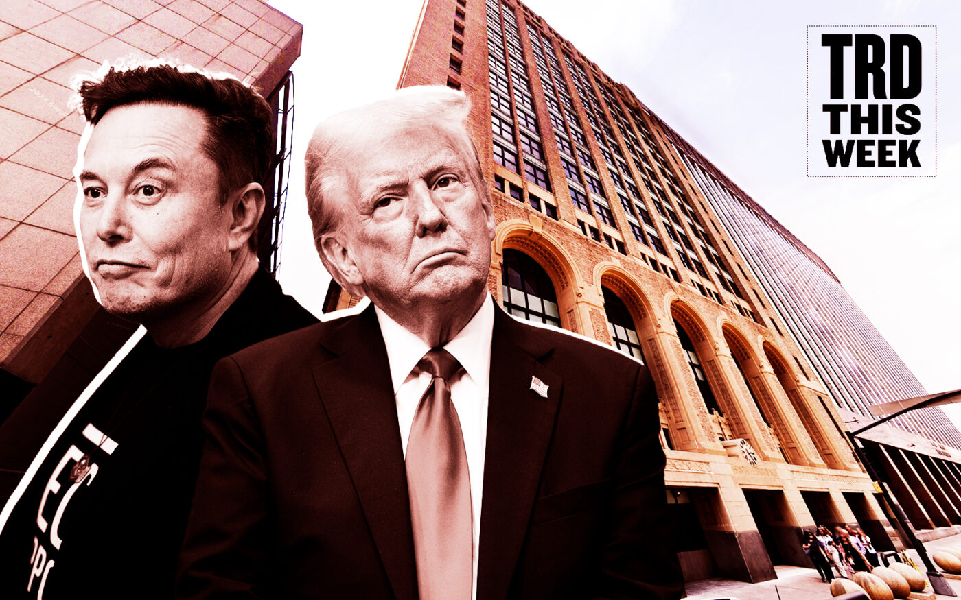 Elon Musk and Donald Trump with 1114 Commerce Street in Dallas (Google Maps, Getty)