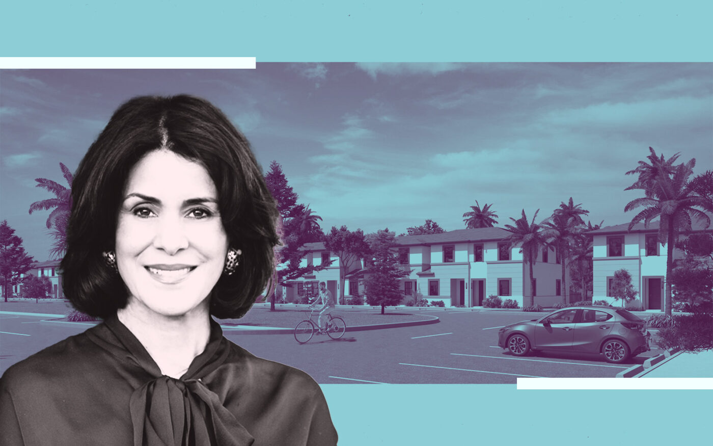 Century Homebuilders' Tatiana Pino; rendering of Century Parc Villas East (Getty, centuryhomebuilders)